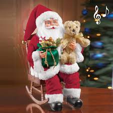 Claus, santa reads from a list while mrs. Animated Musical Mrs Claus In Rocking Chair Collectible Christmas Decoration