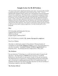 Sample Letter For H-1B Petition