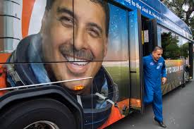 Astronaut Jose Hernandez is honored with a new bus wrap