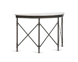 Wine rack, desks, dressers, drawers, entertainment units, futons Half Round Industrial Console Table With Marble Top