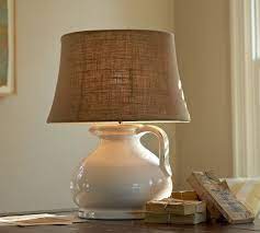Burlap Upholstered Tapered Lamp Shade Rolled Edge Lamp Shade Frame Rustic Lamp Shades Pottery Barn Lamps
