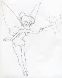 Draw Tinkerbell Is Very Easy Tinkerbell Drawing Fairy Drawings Mermaid Drawings