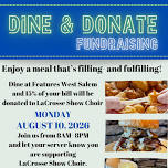 DINE AND DONATE FUNDRAISER — Features West Salem