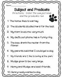 Subject And Predicate Worksheet Subject And Predicate Subject And Predicate Worksheets Subject Predicate Activities
