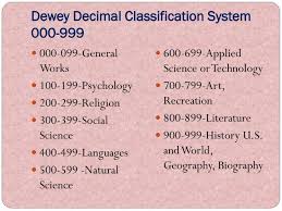 Ppt Dewey Decimal Classification System 000 999 Powerpoint