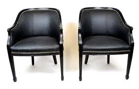 Pair Mid Century Black Lacquered Smith Watson Chairs Century Black Lacquer Furniture Mid Century