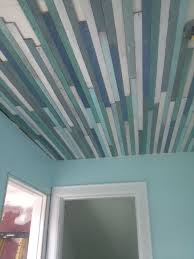 Repurposed Ceiling Furring Strips Striped Ceiling Unusual Ceiling Ideas Mismatched Ceiling Ce Best Ceiling Designs Ceiling Design Farmhouse Kitchen Design