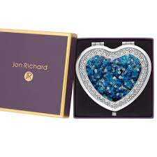 I can't help it, because i fell in love with the heart shaker #twice #heartshaker. Jon Richard Silver Plated Blue Mix Crystal Heart Shaker Compact Mirror Gift Boxed Gifts From Jon Richard Uk