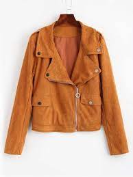 Zip Up Biker Faux Suede Jacket Light Brown Faux Suede Jacket Jackets Suede Fashion