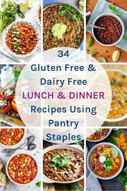 34 Gluten Free Dairy Free Lunch And Dinner Recipes Using Pantry Staples In 2020 Recipes Dinner Recipes Delicious Healthy Recipes