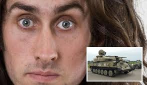 Geordie comic Ross Noble pointed a tank at his neighbour's house