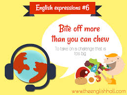 Bite Off More Than You Can Chew Idiom Meaning Pin En Idioms Proverbs