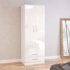 Some dressers come with a mirror attached, and may offer a combination of drawers and shelves for storage. Lynx 2 Door Combination Wardrobe White
