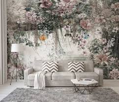 Modern Floral Wallpaper Nordic Fresh Watercolor Vine Flower Background Wall Paper Murals Modern Floral Wallpaper Floral Wallpaper Bedroom Wallpaper Living Room