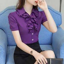Mor Beyaz Yaz Bluz Ofis Is Gomlek Casual Tops Kisa Kollu Gomlek Arti Boyutu 5xl Kadin Bluzlar Sifon Gomlek Blusas Ch Kadin Kiyafetleri Ust Elbise Kol Modelleri