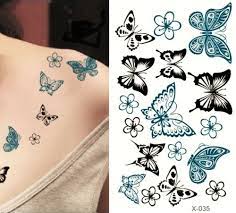 Klebe Tattoos Fantasy temporäre flash Einmal-Tattoos Blumen Schmetterlinge  | eBay