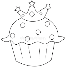 See more ideas about cupcake template, coloring pages, cupcake coloring pages. Cupcake With A Crown Coloring Page Stock Illustration Illustration Of Beauty Book 52086467