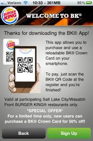 Burger King Uses Qr Codes For Mobile Commerce Qreate Track Coding Qr Code Burger King