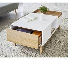 table basse scandinave cleo blanc imitation chene table basse table basse scandinave table basse bois blanc