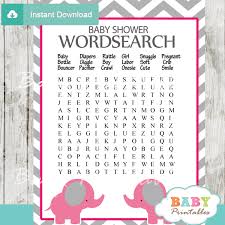 I have personally vetted every single one of these printables. Hot Pink Elephant Baby Shower Games D103 Baby Printables