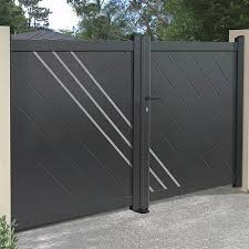 Portail Alu 2 Battants Droit Plein Orleans Steel Gate Design Main Gate Design House Gate Design