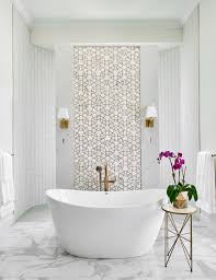 Gold Marble Mosaic Tile With Freestanding Tub Free Standing Bath Tub Free Standing Tub Best Bathroom Designs