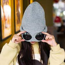 2018 Novelty Dual Use Hats Female Glasses Winter Beanie Women S Hat For Men Unisex Autumn Winter Knitted Beanies Bonne Woman Personality Caps For Women Ski Cap