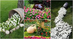 Prepare the chosen location by loosening the soil around the future spill pot. How To Make Your Garden With A Spilling Flower Display Spilling Flower Pot Spilled Flower Pot Spilled Flower Pot Ideas