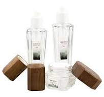 Skincare Toner Pump Glass Bottle With Wood Cap - Buy ...