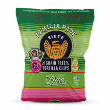2,000 calories a day is used for general nutrition . Siete Grain Free Tortilla Chips Familia Pack Lime 36 Ct 1 Oz Qfc