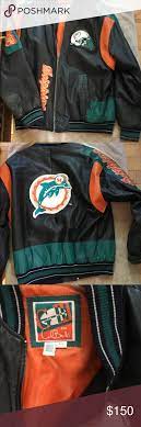Miami Dolphins Vintage Leather Jacket M Vintage Leather Jacket Leather Jacket Jackets