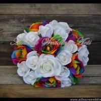 Allaura Wedding Arts Bouquets Rainbow Wedding Theme Rainbow Roses Rainbow Wedding