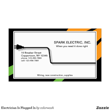 Here's an electrician business card for those looking for a vintage feel. A Professional Electrician Is Plugged In Business Card Zazzle Com Electrician Business Card Photoshop Modern Business Cards Design