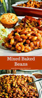 Three Different Types Of Beans Go Into This Delicious Mixed Baked Beans Recipe Seasoned With Bacon It S A Perfec Bean Recipes Mix Vegetable Recipe Baked Beans