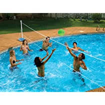 We carry a few varieties allowing you to find the right basketball hoop for your pool set up. Amazon Com Poolmaster Across In Ground Swimming Pool Volleyball Pool Game Toys Games