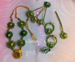 Gota Jewellery Set For Mehndi Gota Patti Jewellery Jewelry Jewell