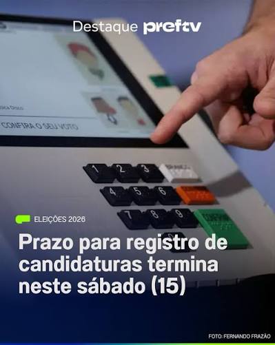 Termina neste s&aacute;bado (15), &agrave;s 19h, o prazo para partidos e federa&ccedil;&otilde;es registrarem as candidaturas para as elei&ccedil;&otilde;es de outubro. At&eacute; o momento, a Justi&ccedil;a Eleitoral j&aacute; recebeu cerca de 18 mil