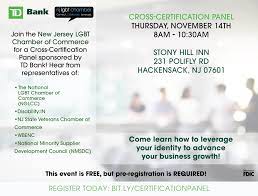 How to register as a minority owned business. Td Bank Nj Lgbt Chamber To Host Minority Owned Small Business Event Njbiz