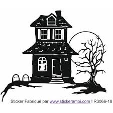 Autocollant Halloween Maison Hantee Jpg 600 600 Halloween Vinyl Halloween House Haunted House