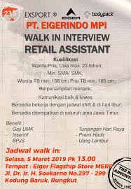 Berapa gaji karyawan raffi gigi? Retail Assistant Eiger Adalah