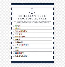 Just click on this thumbnail image and a bigger image will open up, you can right click and save that image. Emoji Pictionary For Boy Baby Shower Printable By Littlesizzle Emoji Baby Shower Game Free Printable Png Image With Transparent Background Toppng
