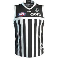 Port adelaide were forbidden from wearing the iconic guernsey during the local match up against the adelaide crows after the afl agreed it was too similar to the collingwood uniform. More Heritage Guernseys Coming We Are Port Adelaide Facebook