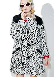Black And White Fur Coat Cruella Deville Lazy Oaf X Disney 101 Dalmatians Faux Fur Coat Iz Almost As Devious As Cruella Herself This Fabulous Long Sleeve Coat Faux Fur Coat Weird Fashion Chose Outfit