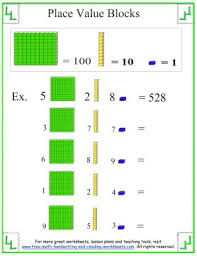 Place Value Blocks Base Ten Worksheets