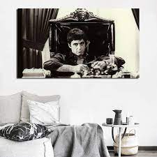 Directed by brian de palma. Tony Montana Movie Lens Wallpaper Canvas Painting Print Bedroom Home Decor Modern Wall Art Oil Painting Poster Pictures Artwork Painting Calligraphy Aliexpress