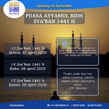 Puasa dimulai dengan niat serta menahan haus, lapar, dan hawa nafsu sejak terbit fajar hingga matahari terbenam yang ditandai. Puasa Ayyamul Bidh Sya Ban 1441h Travel Umroh Terbaik Jakarta