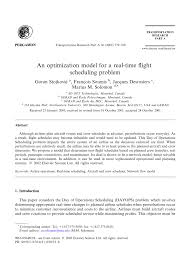 However, the service plans to use rotating crews on the new class of littoral combat ships (lcss) that it has begun. Pdf An Optimization Model For A Real Time Flight Scheduling Problem