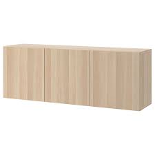 Besta White Stained Oak Effect Lappviken White Stained Oak Effect Wall Mounted Cabinet Combination 180x42x64 Cm Ikea Ivar Schrank Ikea Wandschiene