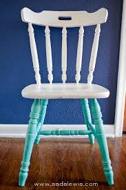 Diy Two Tone Chair Martha Stewart Taraucana Teal Paint The Back Spindles Would Be Cute In Turq Too Diy Chai Chair Makeover Furniture Makeover Furniture Diy