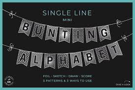 I thought this would look great with gold foil on a black tote. Flag Banner Svg Bunting Alphabet Single Line Foil Sketch 1014282 Single Line Designs Design Bundles